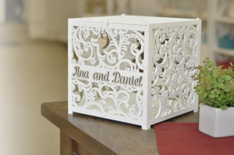 Mariage - wedding card box with slot and lock
