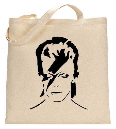 Mariage - Shopper Tote Bag Cotton Canvas Cool Icon Stars Elvis Presley David Bowie Rolling Stone Audrey Hepburn Ideal Gift Present