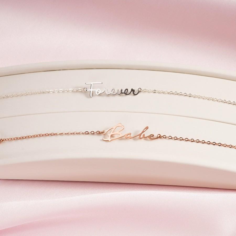 Hochzeit - Name Bracelet, Bracelets For Women, Personalized Bracelet, Custom Bracelet, Initial Bracelet, Couple Bracelets, Bridesmaid Gift