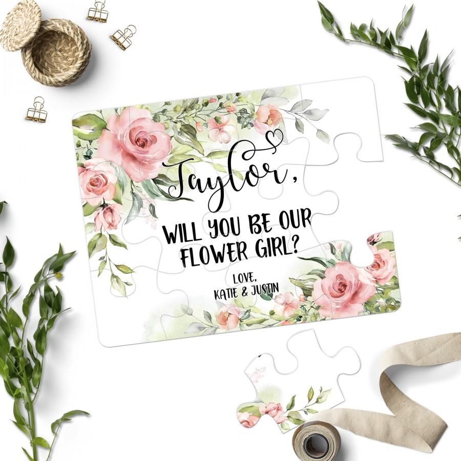 Hochzeit - Flower Girl Proposal Puzzle Card - Will You Be My Flower Girl