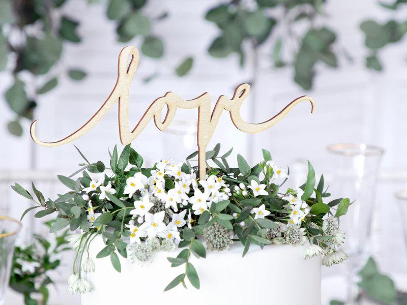 Wedding - Wooden Love Cake Topper, Wedding Cake Decorations, Cake Topper, Rustic Wedding, Wedding Reception Cake Topper