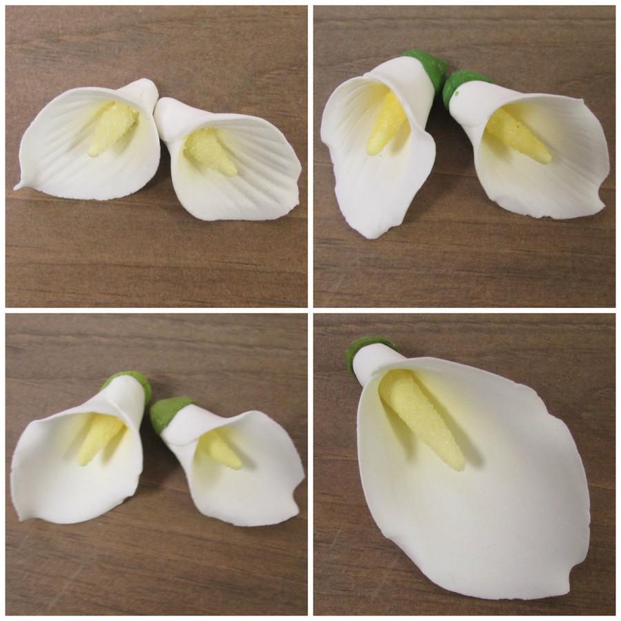 Mariage - Gumpaste Calla Lilies - 1" to 5-1/2" Available!! Fondant Edible Wedding Cake Toppers :)