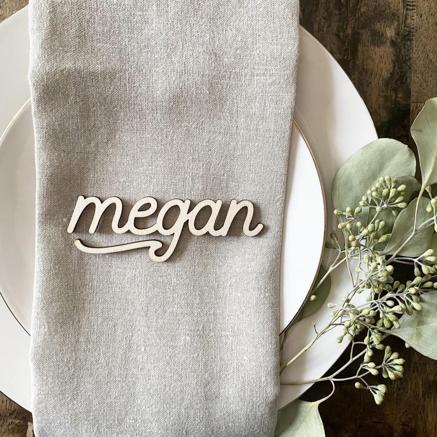 Hochzeit - Name place setting, Place cards, Wedding place cards, Custom Laser Cut Names, Dinner Party Place Card, Wedding Escort Card, Party Decoration