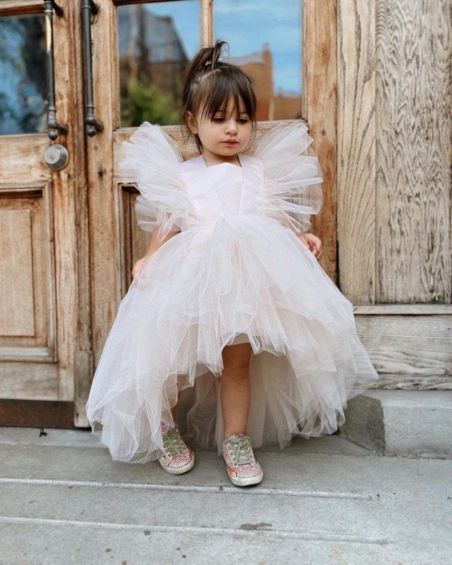 Mariage - Birthday party baby girl dress, flower girl dress, puffy tutu baby dress,  photoshoot baby dress, wedding baby dress, princess fairy dress