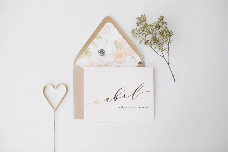 زفاف - will you be my bridesmaid card / bridesmaid proposal box / maid of honor / personalized /  gold foil / rose gold foil / bridal party