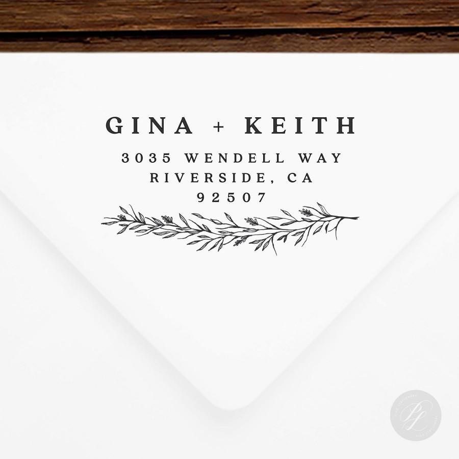 Hochzeit - Return Address Stamp #111 - Wooden or Self-Inking - Personalized - Gifts, Weddings, Newlyweds, Housewarming - INCLUDES HANDLE