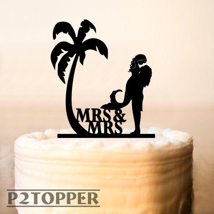 Mariage - Mrs & Mrs Cake Topper,Mermaid Lesbian Cake Topper,Lesbian Wedding Cake Topper,Wedding Cake Decor,Lesbian Wedding,Lesbian Cake Topper 0356