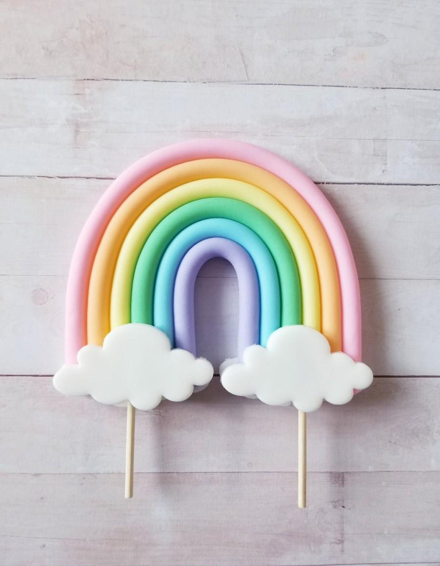 Wedding - Small Rainbow Cake Topper