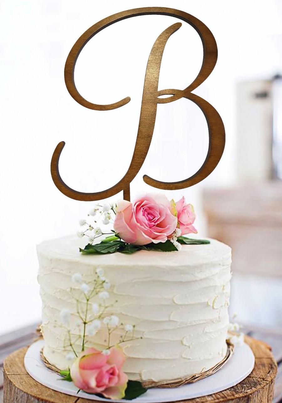 Wedding - Wedding Cake Topper Letter B Cake Topper Initials Cake Topper Single Letter Cake Topper B Personalised cake topper wooden gold b toppers