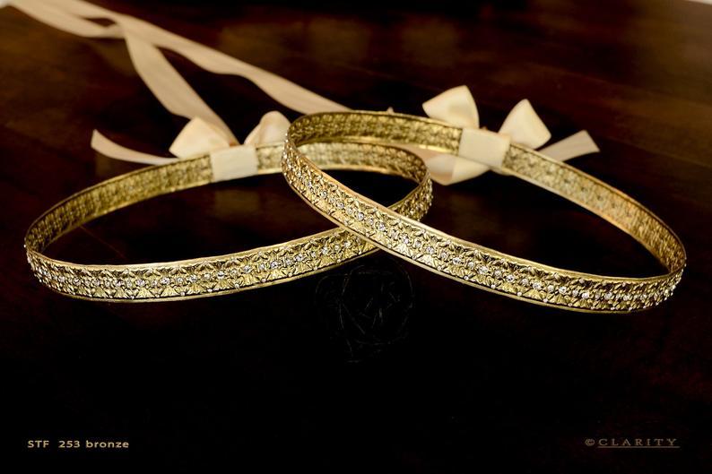 Wedding - Classic yet Glamorous Stefana Embellished with Swarovski Elements on a Bronze metal. Code 253 Bronze
