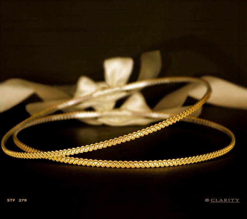 زفاف - Greek Orthodox Silver & Gold Plated Stefana In An Elegant Crown Case for a Classic and Romantic Wedding. Code 279SG