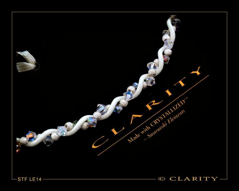 زفاف - Enamelled Stefana With Silver (925) Beads and SWAROVSKI CRYSTALLIZED™ Elements Including Stefanothiki. Code LE14