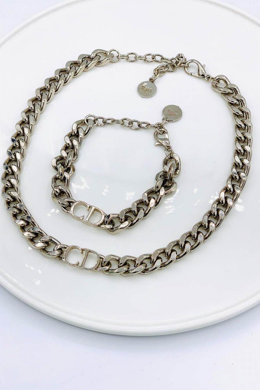 زفاف - Silver chain necklace silver plated brand necklace meaningful necklace well-known necklace dior necklace chain design necklace written neckl