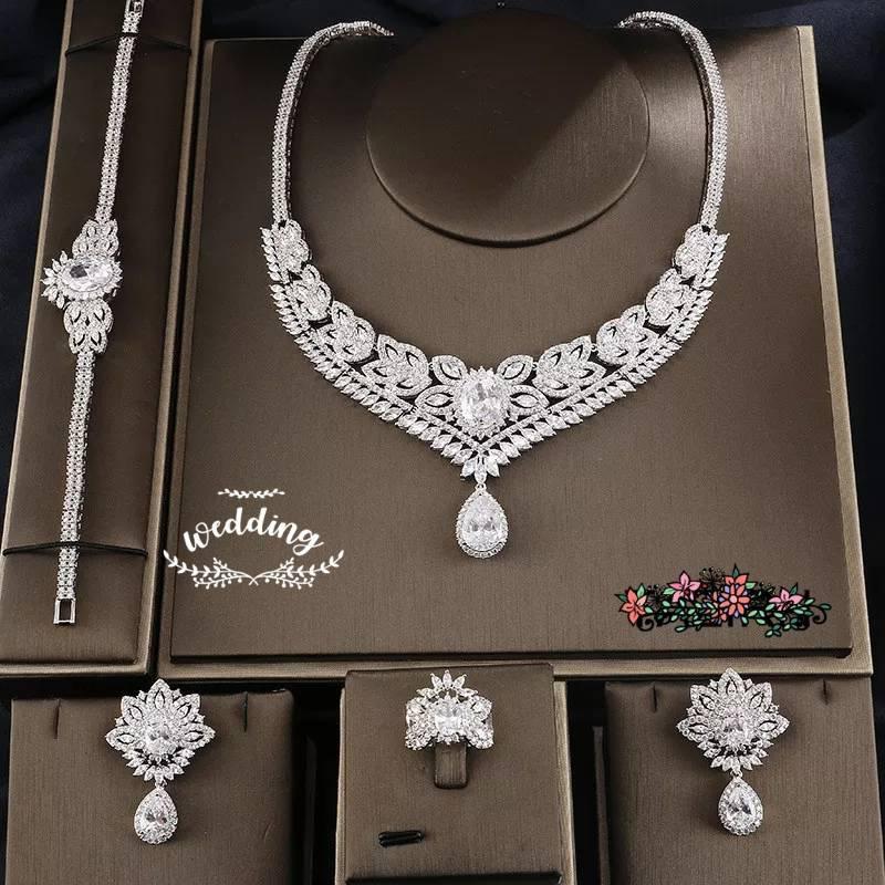 Hochzeit - Crystal Bridal Necklace,Earring &Bracelet set-Wedding Accessories-Wedding Jewelery set-silver Bridal Necklace set-Silver Jewellery set Bride