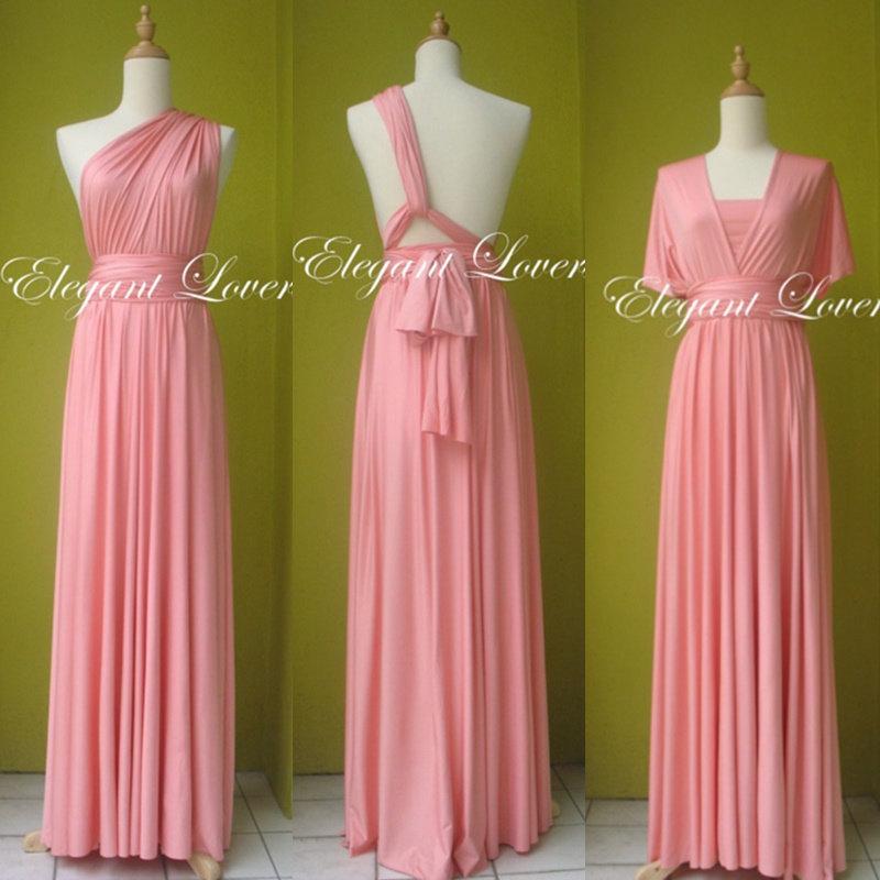 Свадьба - Bridesmaid Dress Baby Pink Wedding Infinity Wrap Formal Prom Cocktail Plus Size Women Clothing Flower Girl Maxi Mother of the Bride Dresses