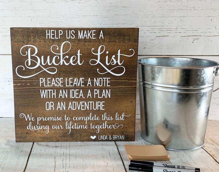 Mariage - Personalized Wooden Sign ~ Wedding Bucket List Activity~ Sign Only