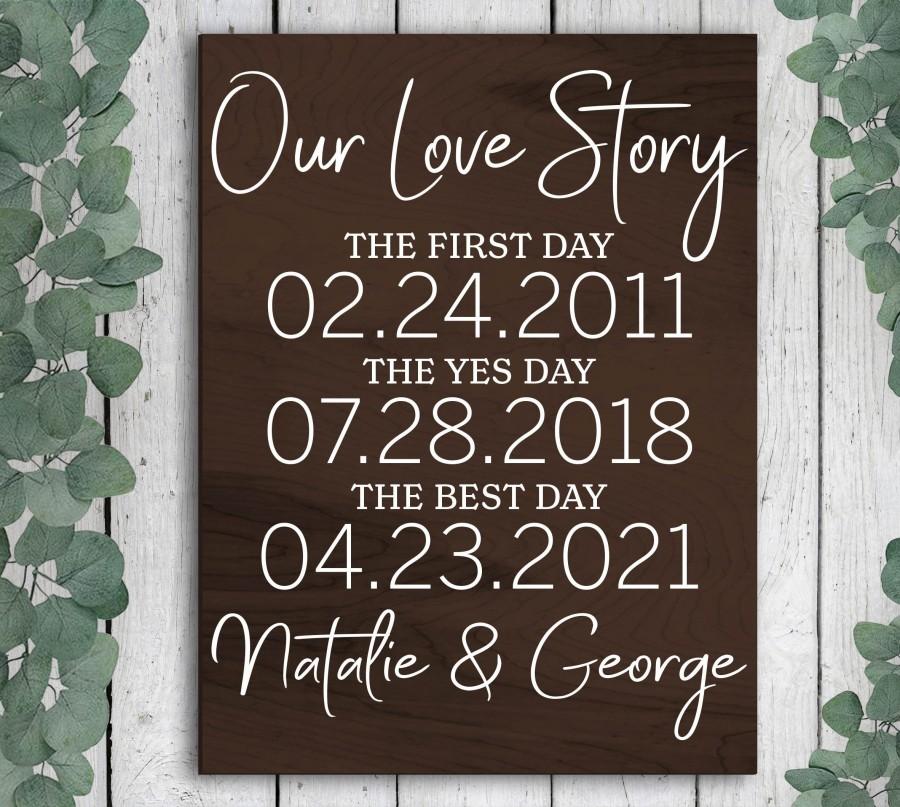 Свадьба - Our Love Story Sign, Special Date Sign, Special Dates Sign, Wedding Date Sign, Wedding Gift, Bridal Shower Gift