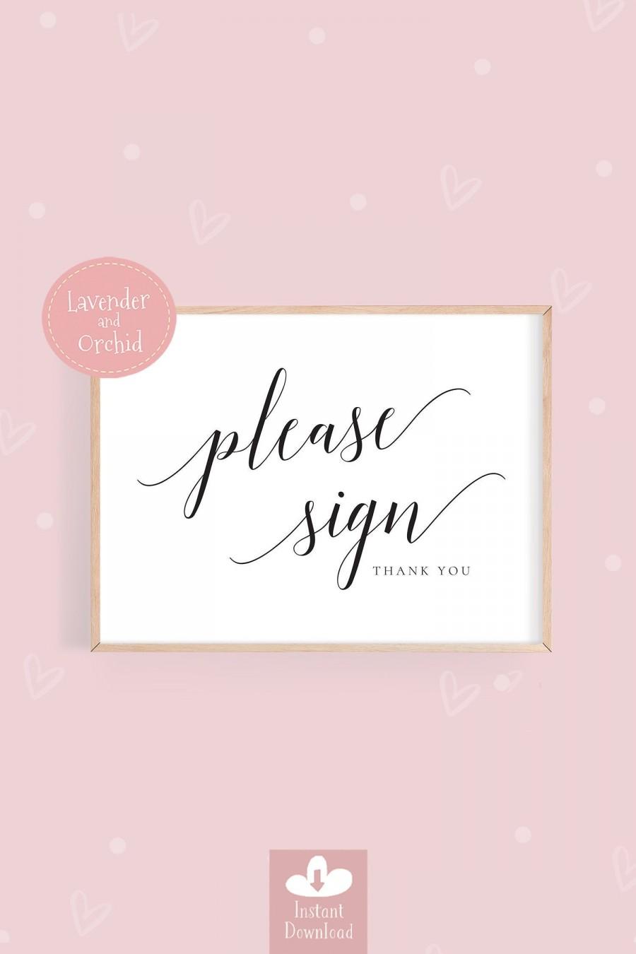 Hochzeit - PLEASE SIGN sign, Wedding please sign template, Printable please sign, Reception sign, Please sign guestbook sign, Instant download LO007