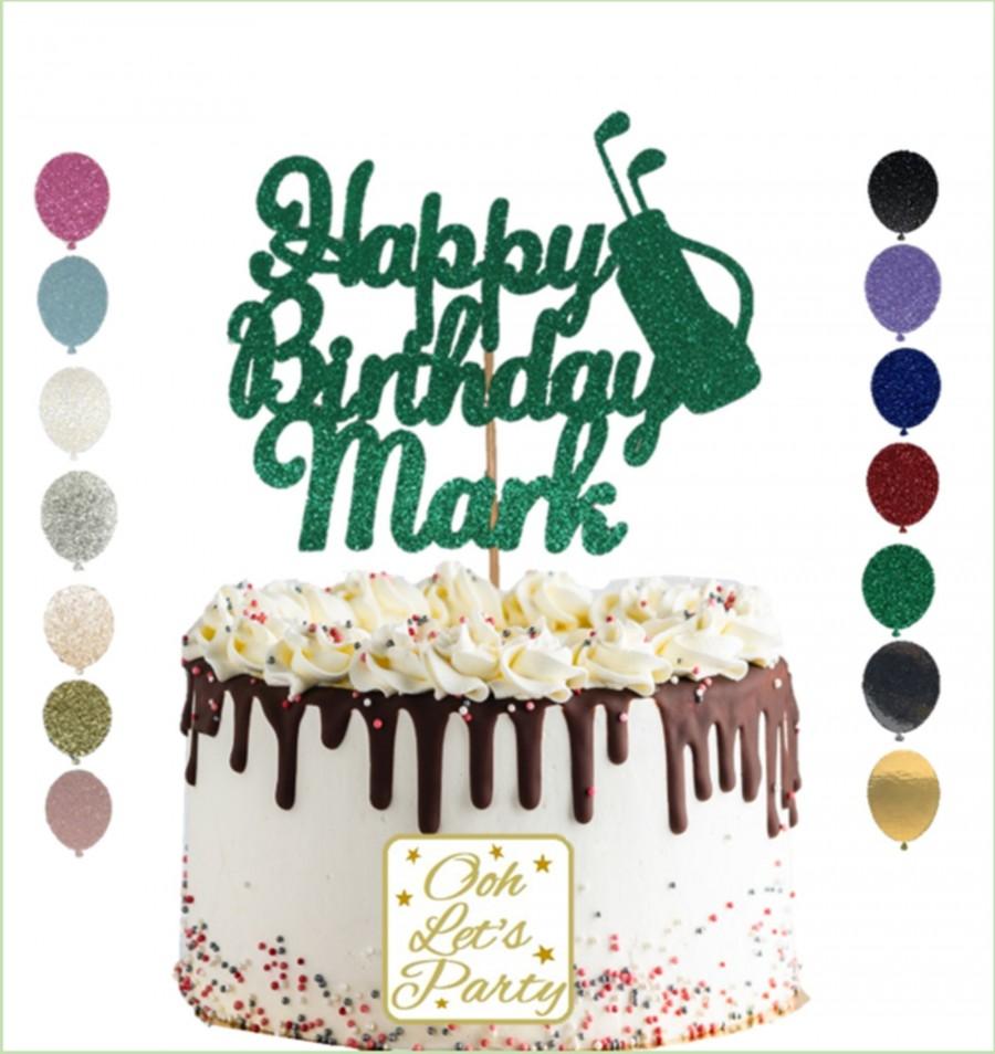 زفاف - 38. Golf Cake Topper, Personalised Cake Topper, Green Cake Topper, Any Name Gold Silver Green Red Blue Customised Cake Topper