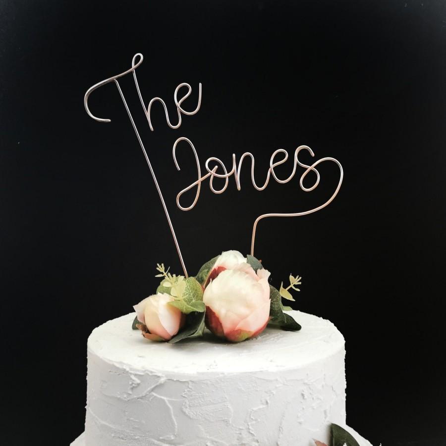 زفاف - Wire Surname Wedding Cake Topper - Personalised Wedding Topper - Keepsake - Wedding Cake Decoration - Wedding Cake Topper