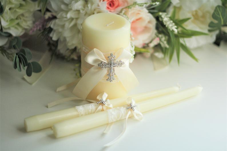 زفاف - Ivory Unity Candle Set