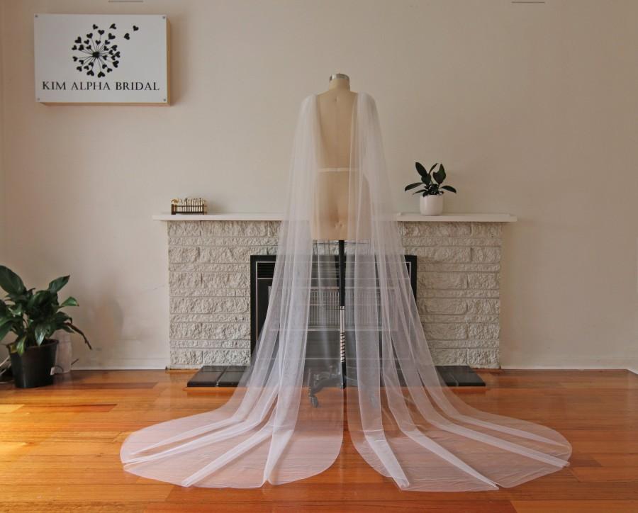 Hochzeit - WINCY. Wedding tulle wings, tulle wings, long veil, custom made veil, bridal veil, wedding veil, made in Australia.