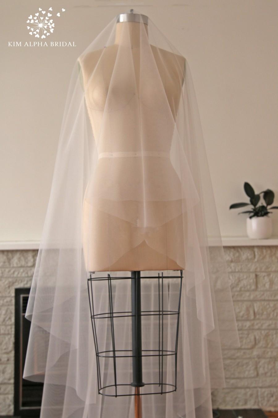 Wedding - HAYLA veil, drop veil, blusher veil, cathedral veil, long veil, chapel veil, wedding veil, bridal veil, custom veil, Made in Australia