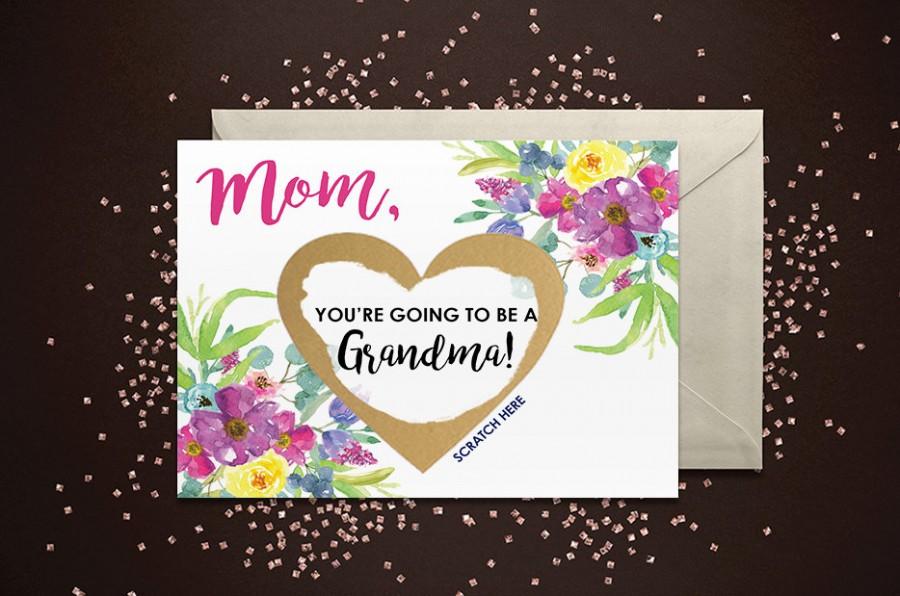 زفاف - Pregnancy Announcement Scratch Off Mom, you're going to be a Grandma! Card - Pregnancy Announcement Reveal We're Pregnant, Grandma Card