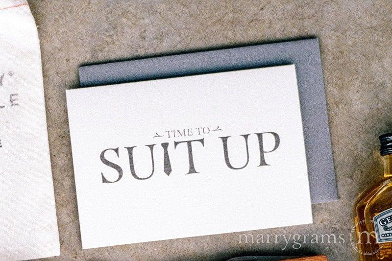 Wedding - Time to Suit Up - Will You Be My Groomsman Card, Best Man, Usher, Ring Bearer, Man of Honor - Fun Wedding Cards for Groom to Ask Groomsmen