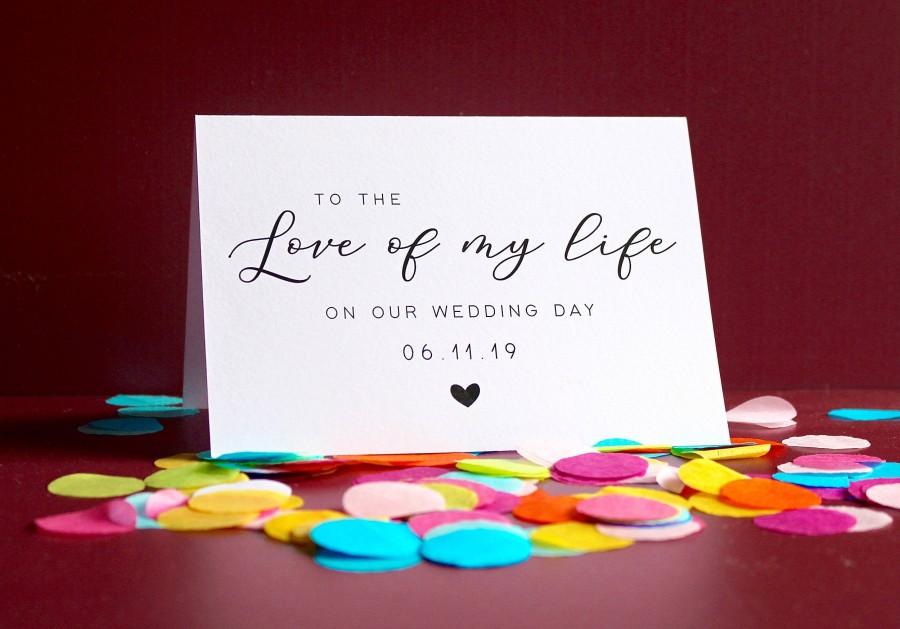 Свадьба - To My Groom On Our Wedding Day, Bride Wedding Day Card, Calligraphy Wedding Card, Love of my life card, To My Groom On My Wedding Day