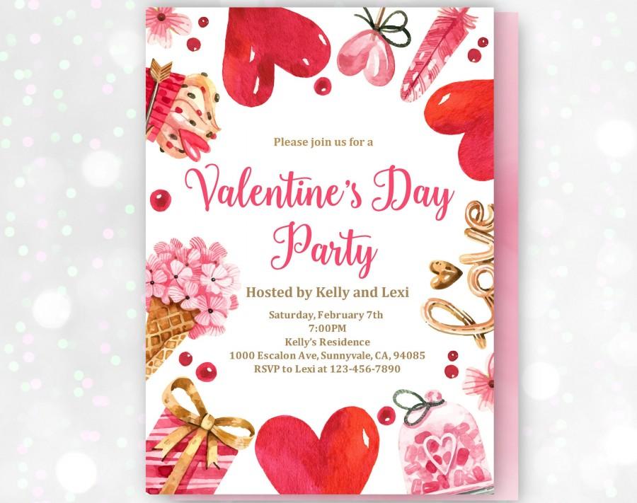 Hochzeit - Valentines Day Invitation /  Valentine's Day Party Invite / Valentines Day / Sweet valentine's day invite / Heart invitation