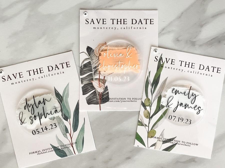 Wedding - Save the Date Magnet, Modern Save the Date Magnet, Clear Save the Date, Acrylic Save the Date, Custom Save the Date