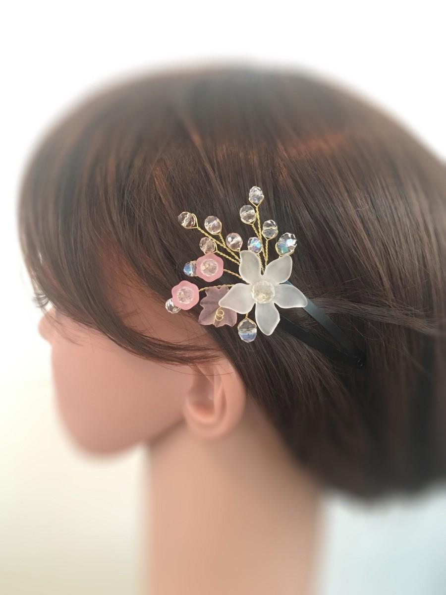 Hochzeit - Flower Girl Hair Clip, Headpiece Flower, Toddler Headpiece Flower Girl, Piggy Tail Hair Clips, Flower Girl Headpiece, Flower Girl Hair Piece