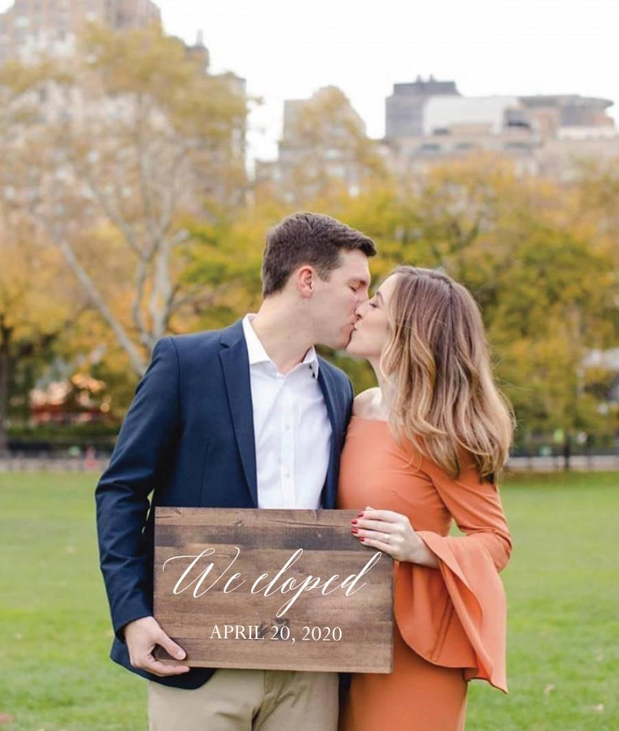 Mariage - We Eloped Custom Wedding sign