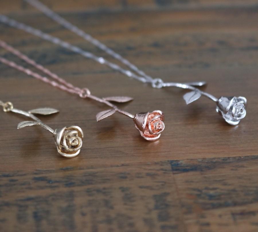 Wedding - The Rose Necklace in Rose Gold, Gold & Silver 