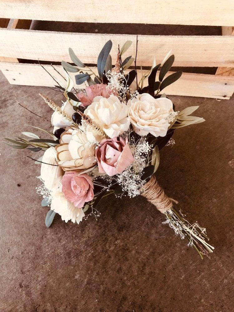 Mariage - LAURA'S COLLECTION ~ Sola Wood Flowers ~ Dusty Rose ~ Wood Flower ~ Forever Bouquet ~ Sola Wood Wedding ~ Pink ~ Ivory ~ Olive Branch