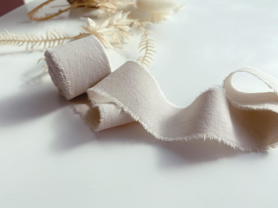 Hochzeit - LINEN color cotton ribbon Invitation wedding ribbon Satin ribbon Gift wedding wrapping