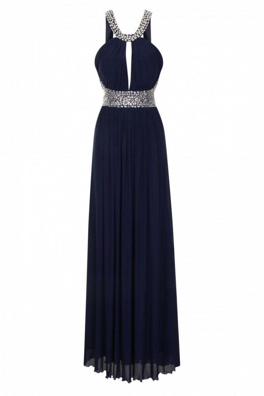 Свадьба - Prom Evening Ball, Party, Bridesmaid, Black Crystal Gown Crystal Jewel Halter-Neck Gown