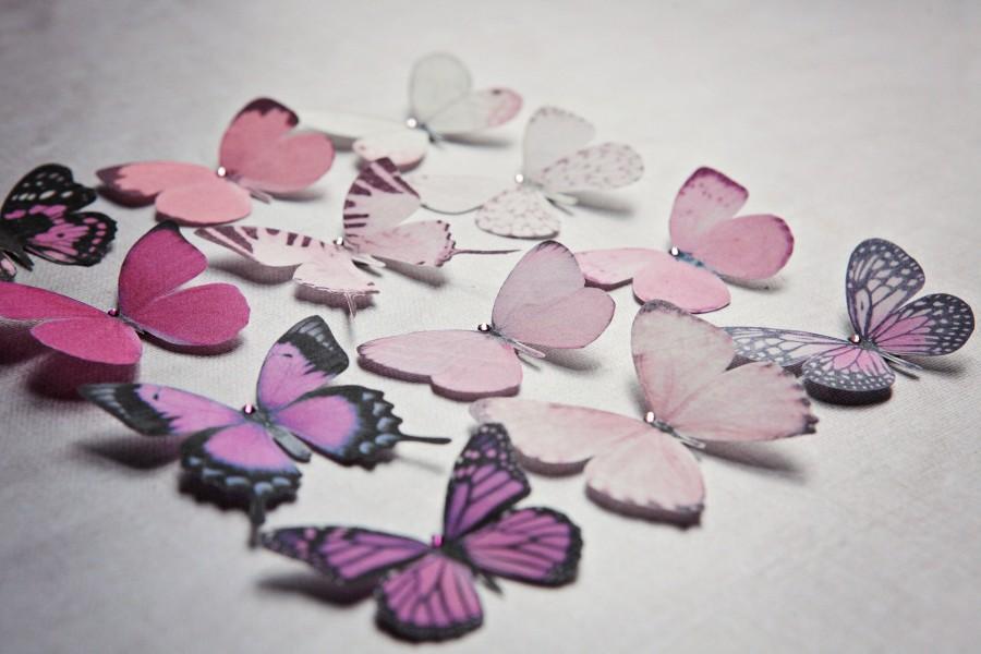 Hochzeit - Pretty Silk Butterfly Hair Clips - Pick your own colours!