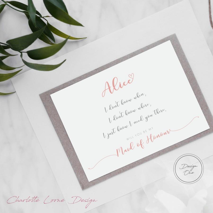 Wedding - Bridesmaid Proposal Card - Will You Be My Bridesmaid - Wedding Role Request Card - Personalised Wedding Proposal Card