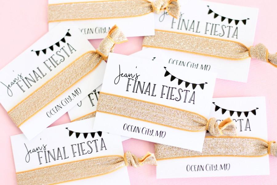 Hochzeit - Personalized Final Fiesta Hair Ties - Let's Fiesta Hair Tie - Fiesta Hair Ties - Fiesta Bachelorette Party Favors - Bachelorette Party Favor