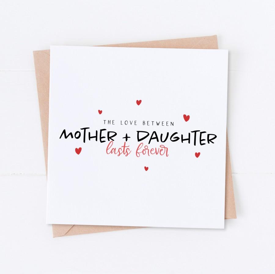 Hochzeit - Mother and Daughter Card, Mother's Day Card, Valentines Card, Father and Son Card
