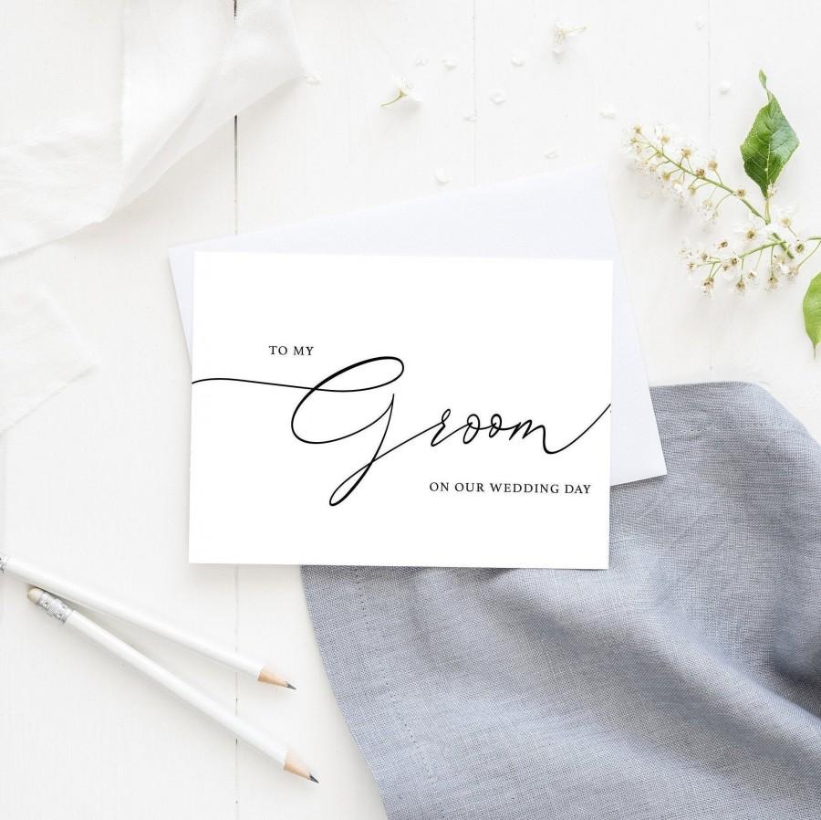 Mariage - To My Groom On Our Wedding Day, Groom Wedding Day Card, Descriptive Word Wedding Day Card, Card For Groom Wedding Day