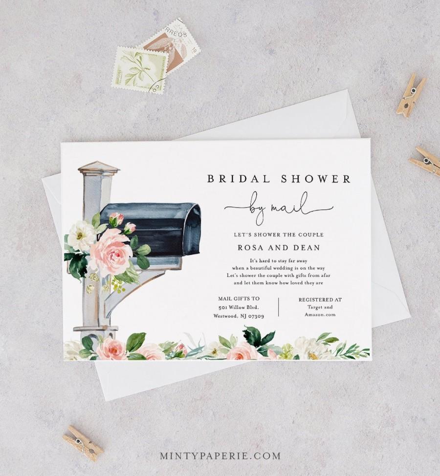 Wedding - Bridal Shower by Mail Invite, Social Distance Bridal Shower Invitation, Mailbox, Editable Template, Instant Download, Templett #264BS