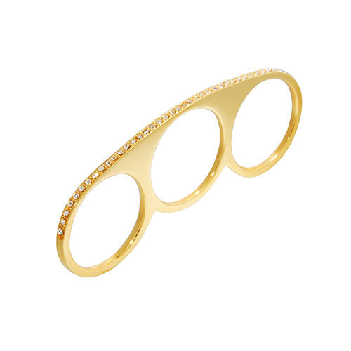 Свадьба - 22K Gold CZ Triple Finger Ring - CZ Ring - Statement Ring - Dainty Gold Jewelry - Dainty Ring - Minimalist Jewelry - Minimalist Ring