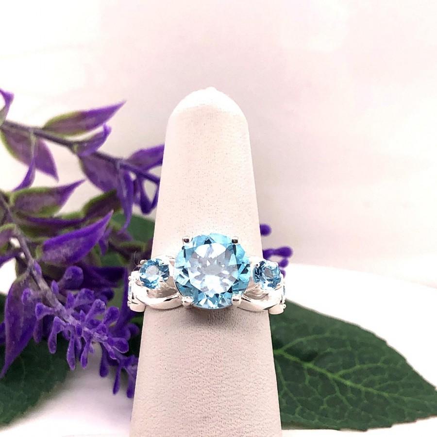 زفاف - Sterling silver engagement style ring, faceted gemstone ring, natural gemstone ring, engagement ring, women’s rings, Gift Ideas