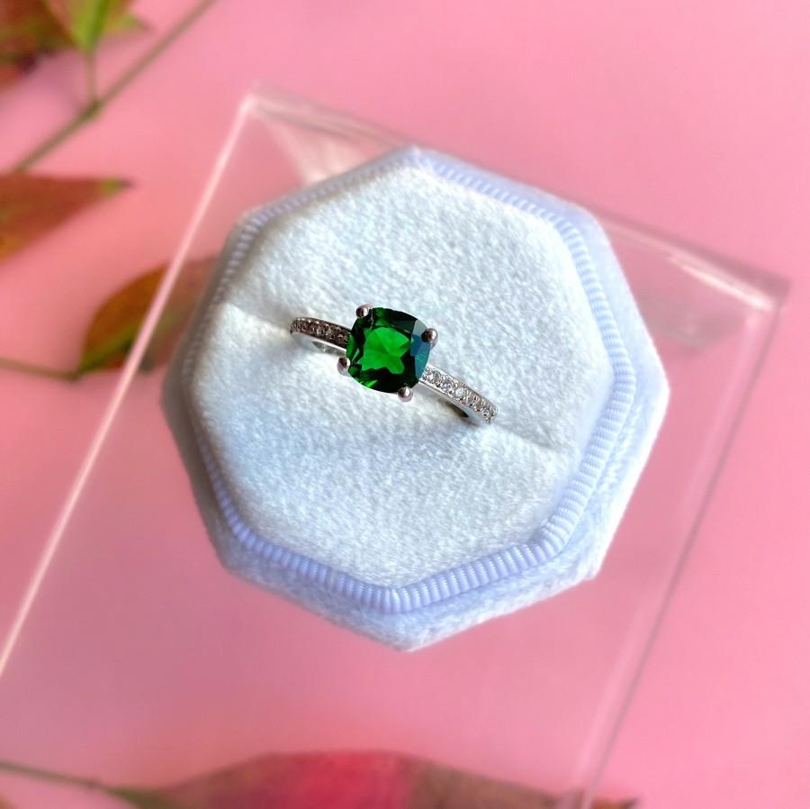 زفاف - Emerald Color Engagement Ring, Bridal Ring, Statement Ring, Wedding Jewelry, Birthday Gift for Her, Anniversary Gift for Women, 925 Silver