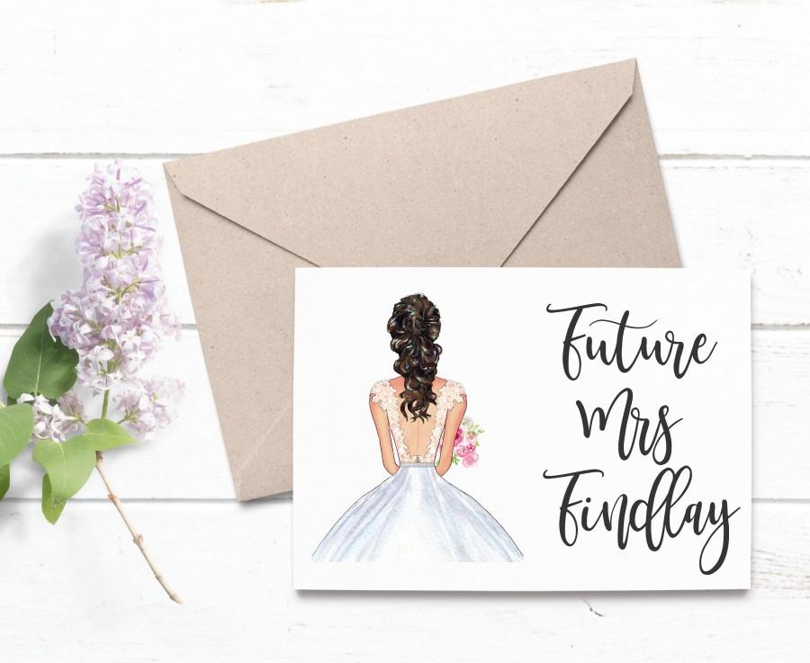 Hochzeit - CUSTOMIZABLE Future Mrs Custom Greeting Card Bride to Be Card Engagement Card Bridal Shower Card Bachelorette Gift Card Engagement Gift