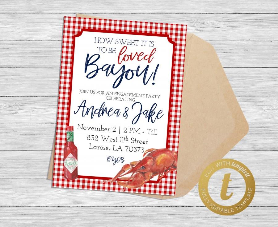 Mariage - INSTANT DOWNLOAD: How Sweet it is to be Loved Bayou Invitation