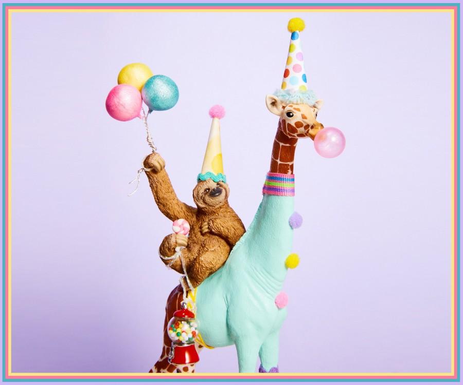 Mariage - Birthday Sloth/ Sloth Cake Topper/ Giraffe Cake Topper/ Party Animal Cake/Safari Cake Topper/Party Animals